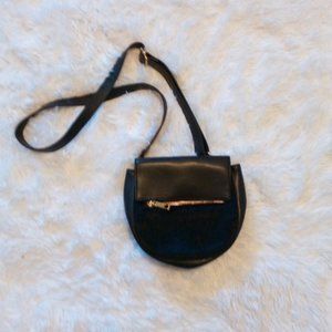Black Faux Fur Crossbody Purse